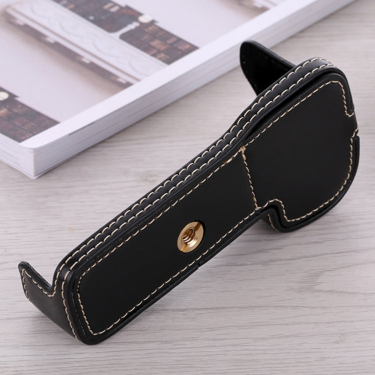 1/4 inch Thread PU Leather Camera Half Case Base for Sony ILCE-A9 / A9 / A7RIII(Black) by buy2fix