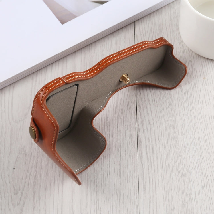 1/4 inch Thread PU Leather Camera Half Case Base for Nikon Z6 / Z7 (Brown) by buy2fix