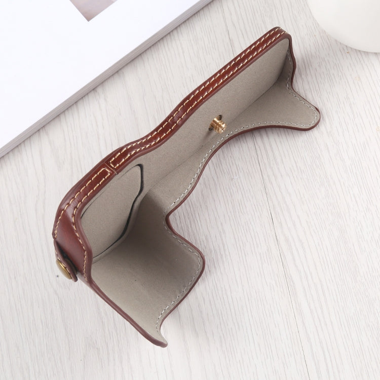 1/4 inch Thread PU Leather Camera Half Case Base for Canon EOS R (Coffee) by buy2fix