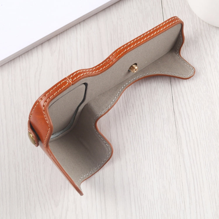 1/4 inch Thread PU Leather Camera Half Case Base for Canon EOS R (Brown) by buy2fix