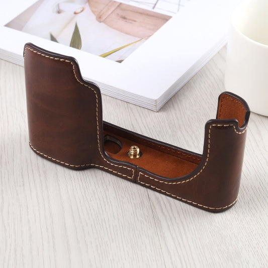 1/4 inch Thread PU Leather Camera Half Case Base for Leica TL (Typ 701) (Coffee) by buy2fix