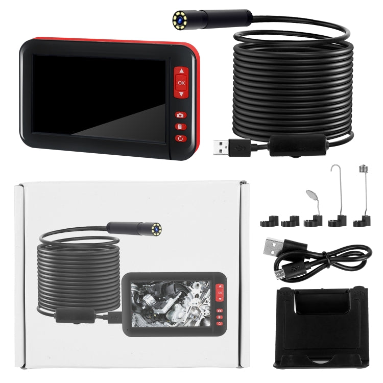 P20 4.3 Inch Screen Display HD1080P Inspection Endoscope with 8 LEDs, Length: 5m, Lens Diameter: 8mm, Hard Line by buy2fix