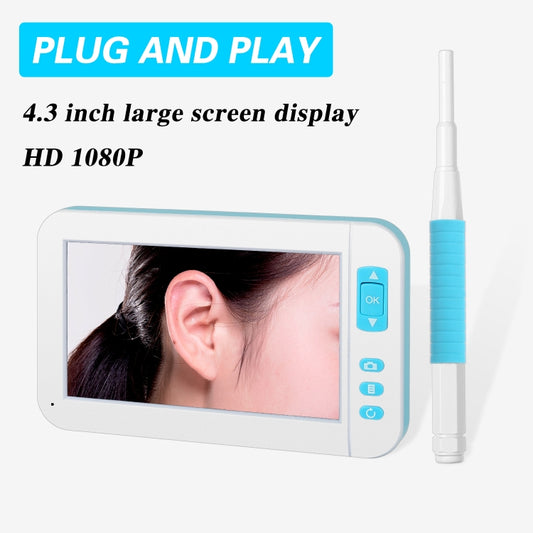 C01 4.3 Inch Screen Display HD1080P Visual Earspoon Endoscope with 6 LEDs, Diameter:5.5mm by buy2fix
