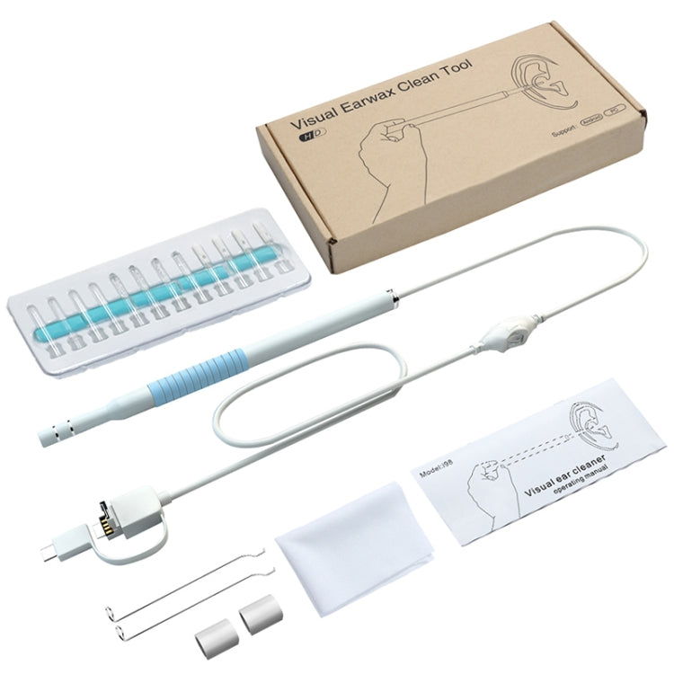 I98 1.3 Million HD Visual Earwax Clean Tool Endoscope Borescope with 6 LEDs, Lens Diameter: 5.5mm (Blue) by buy2fix