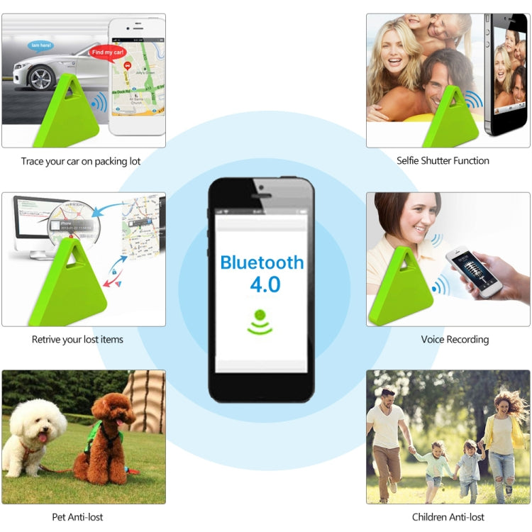 HCX003 Triangle Two-way Smart Bluetooth Anti-lost Keychain Finder (Pink) by buy2fix