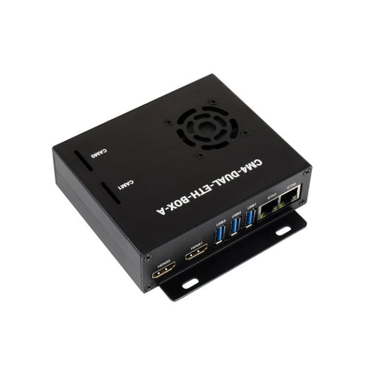 Waveshare Dual Gigabit Ethernet Mini-Computer with Metal Case & Cooling Fan for Raspberry Pi CM4(EU Plug) by WAVESHARE