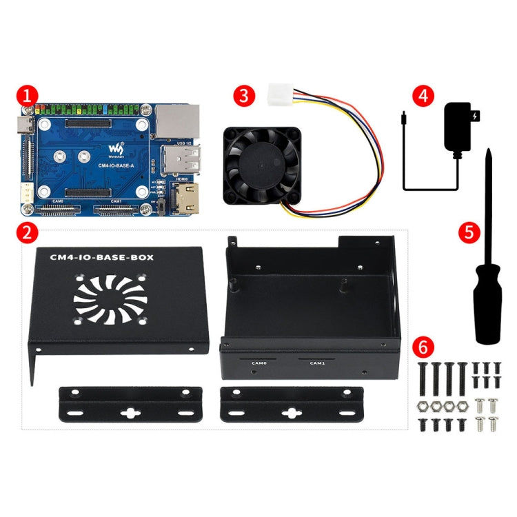 Waveshare Mini IO Board Lite Ver Mini-Computer Base Box with Metal Case & Cooling Fan for Raspberry Pi CM4(US Plug) by WAVESHARE
