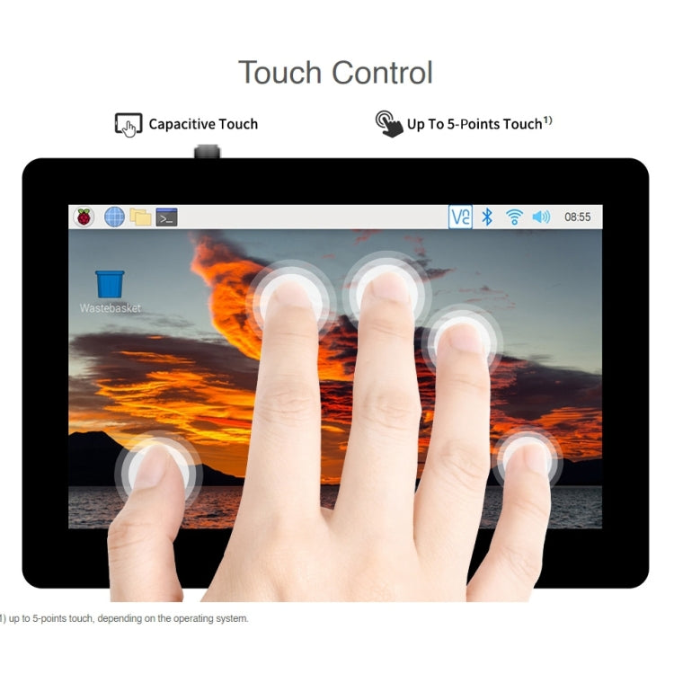 Waveshare 5 inch 800 x 480 Capacitive IPS Touch Display for Raspberry Pi, DSI Interface by buy2fix