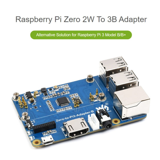 Waveshare Raspberry Pi Zero 2W To 3B Adapter for Raspberry Pi 3 Model B/B+ by WAVESHARE
