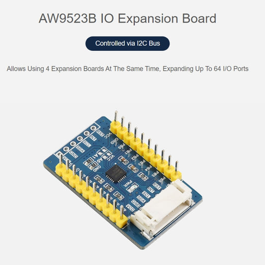 Waveshare AW9523B IO Expansion Board, I2C Interface, Expands 16 I/O Pins by WAVESHARE