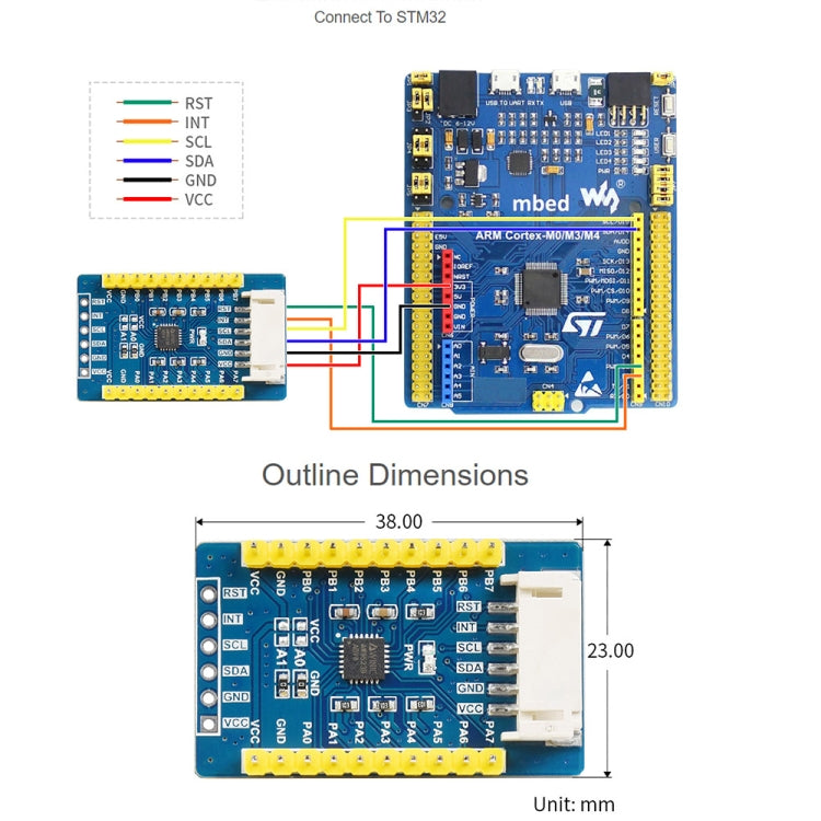 Waveshare AW9523B IO Expansion Board, I2C Interface, Expands 16 I/O Pins by WAVESHARE