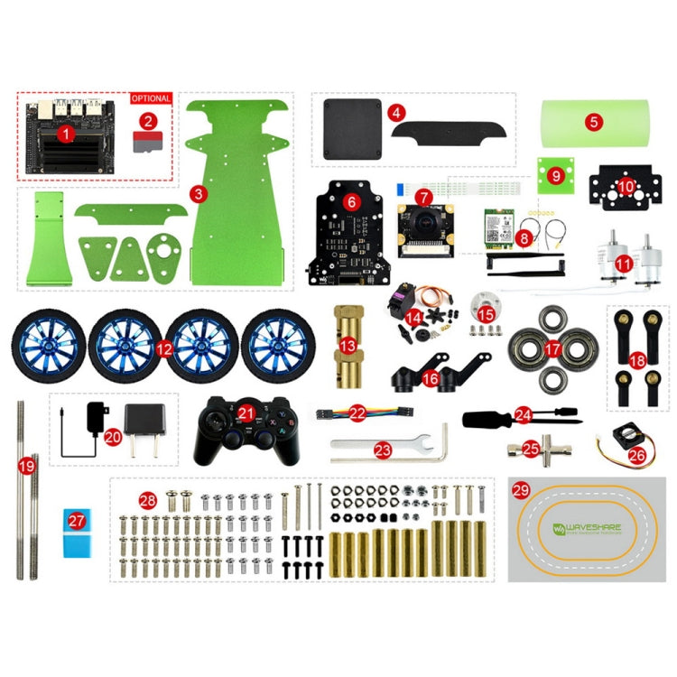 Waveshare JetRacer AI Kit, AI Racing Robot Powered by Jetson Nano by WAVESHARE