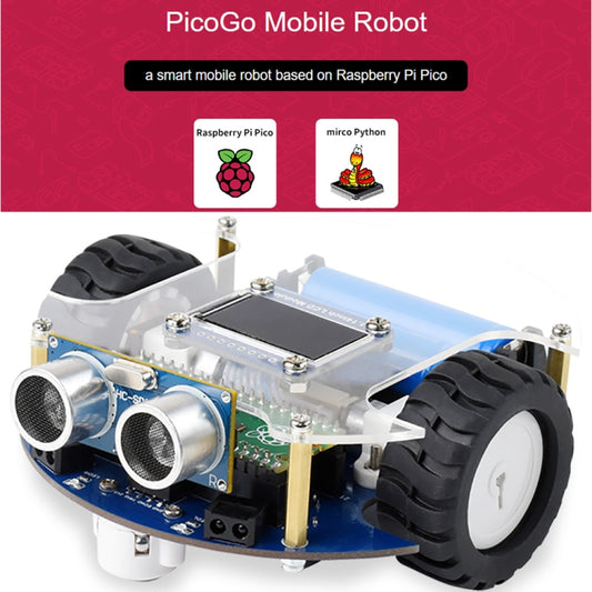 Waveshare PicoGo Mobile Robot, Based on Raspberry Pi Pico, Self Driving, Remote Control(EU Plug) by WAVESHARE