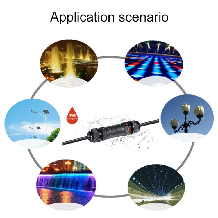 XYT21 IP68 Waterproof 3 Pin T-type Cable Connector by buy2fix