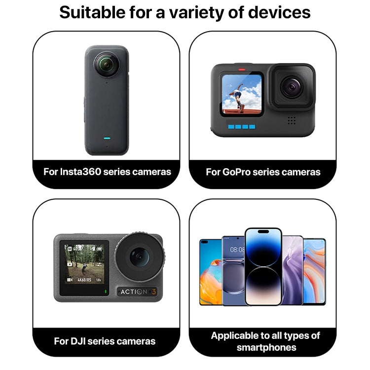 Aluminum Extension Arm Grip Extenter for GoPro, Insta360, DJI and Other Action Cameras(Black) by buy2fix