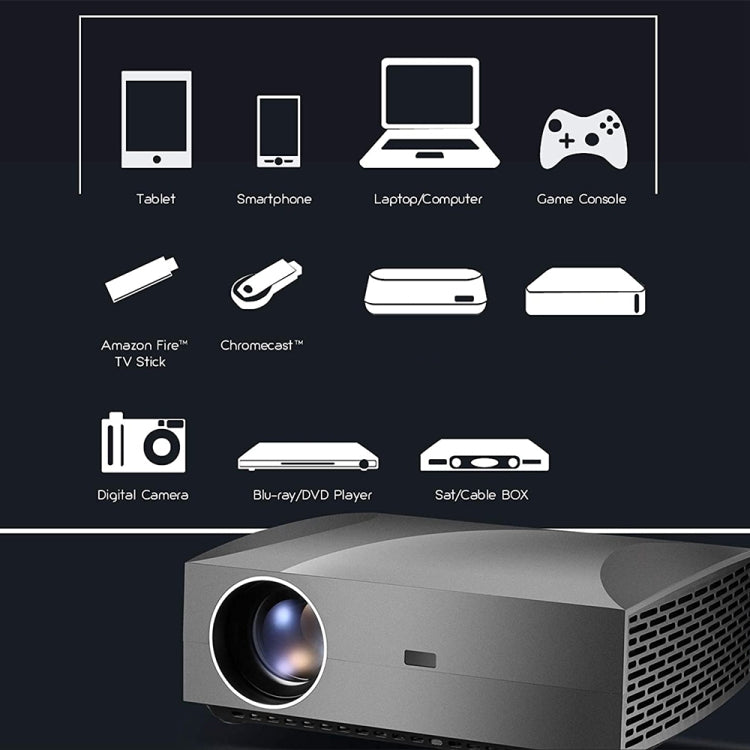 Vivibright F30 5.8 inch LCD Screen 4200 Lumens 1920 x 1080P Full HD Smart Projector with Remote Control, Support Audio out / SPDIF/ AV in / USB / HDMI(Black) by VIVIBRIGHT