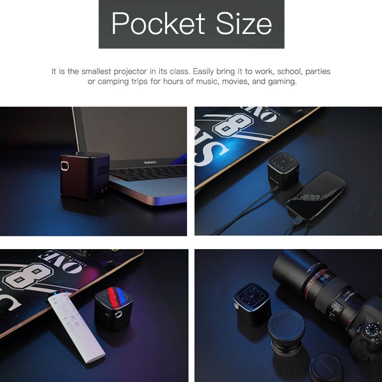 Wejoy S12 50 ANSI Lumen 1920x1080P Android 7.1 HD Bluetooth 4.1 WiFi Smart 3D Projector, 1G+16G(Black) by buy2fix