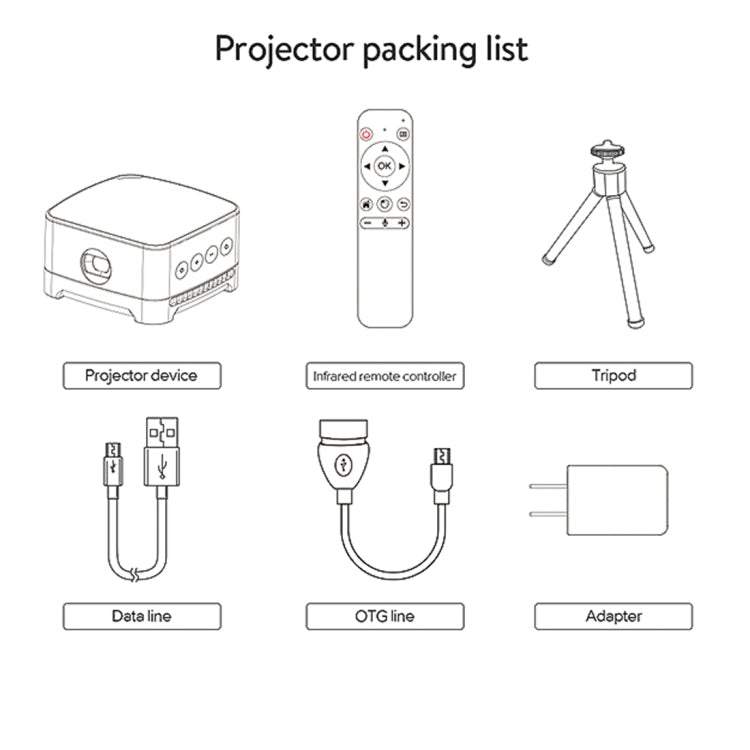 P07-D Mini 50 Lumens Android Home Theater Bluetooth LED Projector with Remote Control, Support Micro SD & Micro USB & WiFi & Audio Out by buy2fix