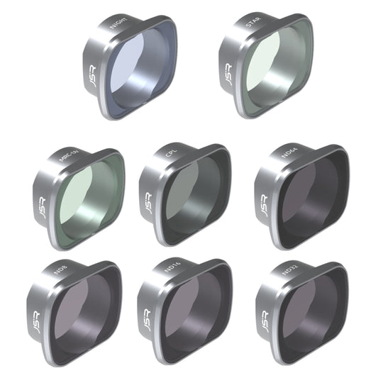 JSR KS 8 in 1 Star+NIGHT+ND8+ND16+ND32+ND64+MCUV+CPL Lens Filter for DJI FPV, Aluminum Alloy Frame by JSR