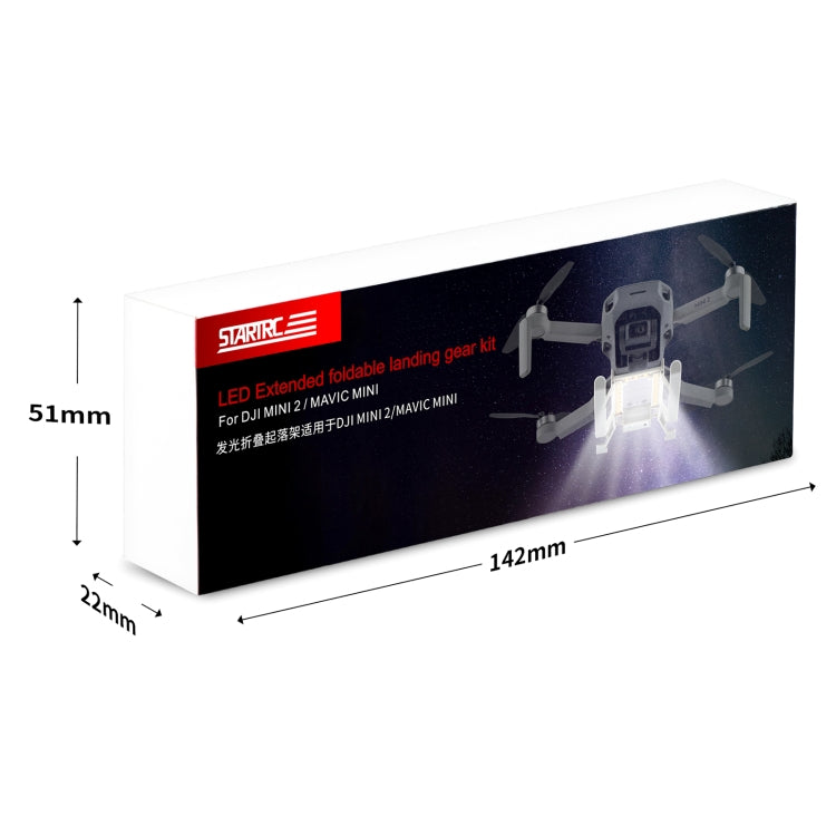STARTRC 1109190 for DJI Mini 2 / Mavic Mini Foldable Quick Release Anti-collision Landing Gear Height Extender Holder with LED Night Indicator Light(Grey) by STARTRC