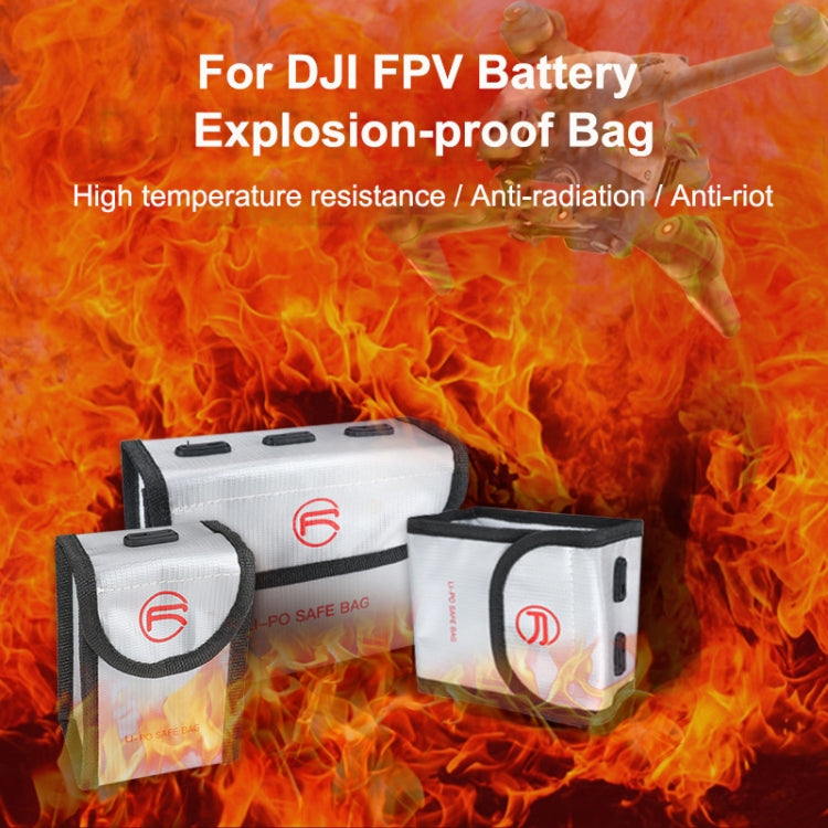 RCSTQ for DJI FPV Combo 2 x Batteries Li-Po Safe Explosion-proof Storage Bag(Silver) by RCSTQ