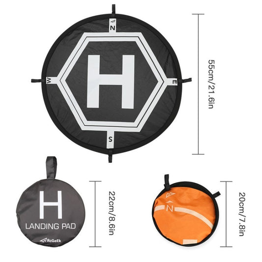 RCGEEK 55cm Round Portable Parking Apron Foldable Landing Pad for DJI Mavic Mini / Air 2S / FPV by buy2fix