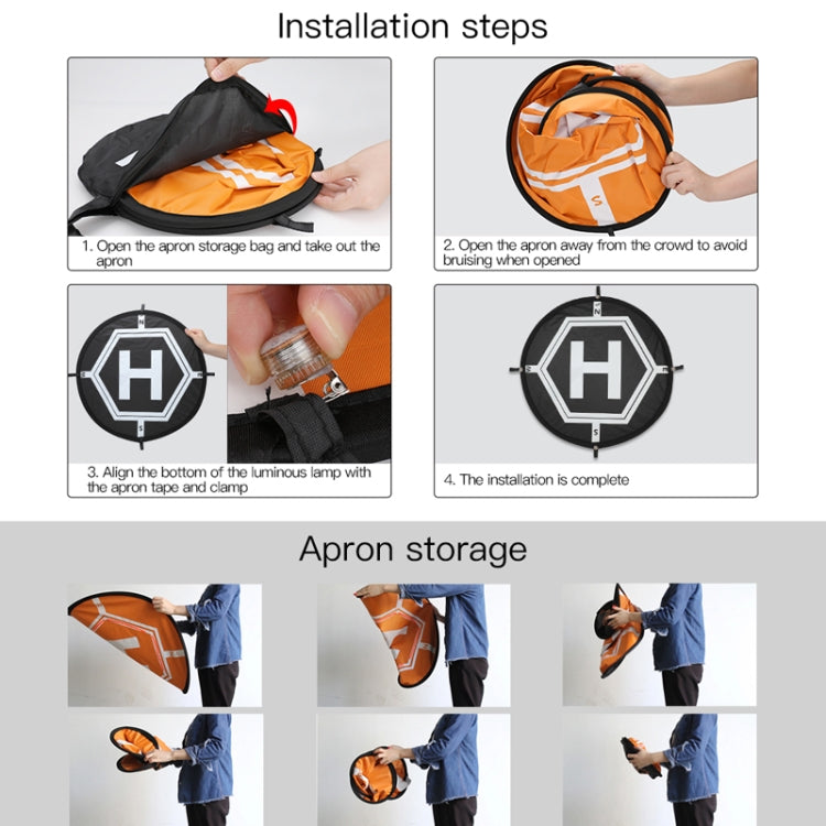 RCGEEK 55cm Round Portable Parking Apron Foldable Landing Pad for DJI Mavic Mini / Air 2S / FPV by buy2fix