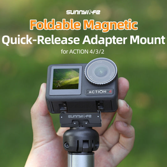 Sunnylife AD691 Magnetic Adapter Mount for DJI Osmo 360 / Action 2 / Osmo Action 3 / 4 (Black) by Sunnylife