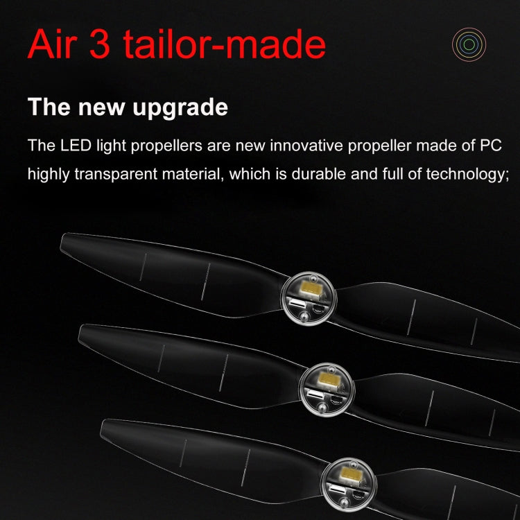 For DJI Air 3 STARTRC 2 Pairs Color LED Flash Lamp Low Noise Propellers (Transparent) by STARTRC