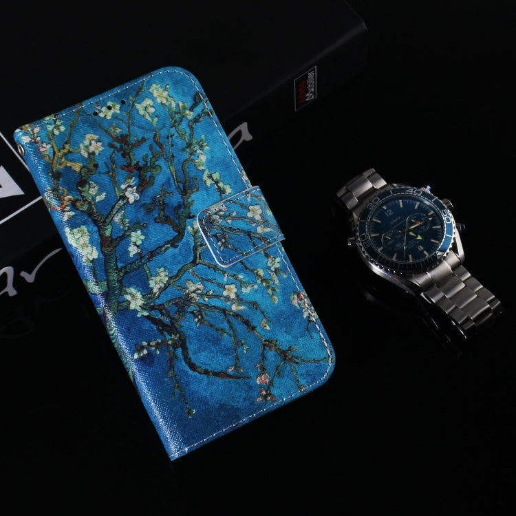 Painting Pattern Coloured Drawing Horizontal Flip Leather Case with Holder & Card Slots & Wallet for LG Q60(Apricot Flower) by buy2fix