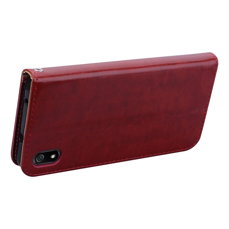 Business Style Oil Wax Texture Horizontal Flip Leather Case for Xiaomi Redmi 7A, with Holder & Card Slots & Wallet(Red) by buy2fix