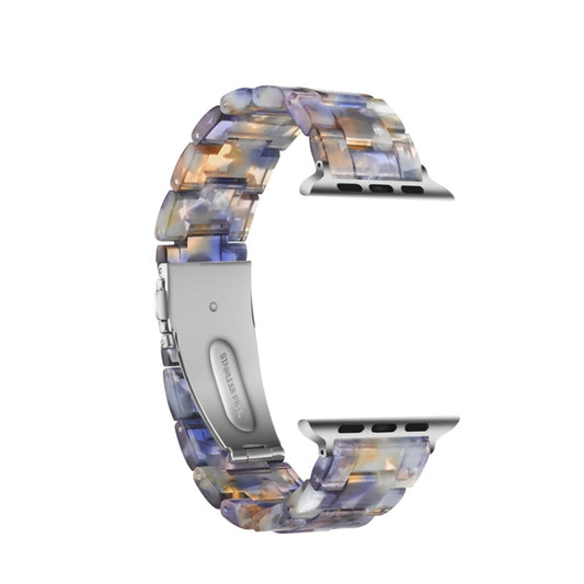 Simple Fashion Resin Watch Band for Apple Watch Series 5 & 4 40mm & Series 3 & 2 & 1 38mm(Blue Ocean) by buy2fix