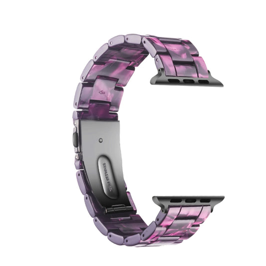 Simple Fashion Resin Watch Band for Apple Watch Series 5 & 4 40mm & Series 3 & 2 & 1 38mm(Purple) by buy2fix