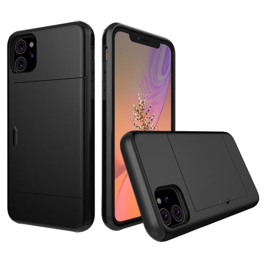 For iPhone 11 Shockproof Rugged Armor Protective Case with Card Slot (Black) by buy2fix