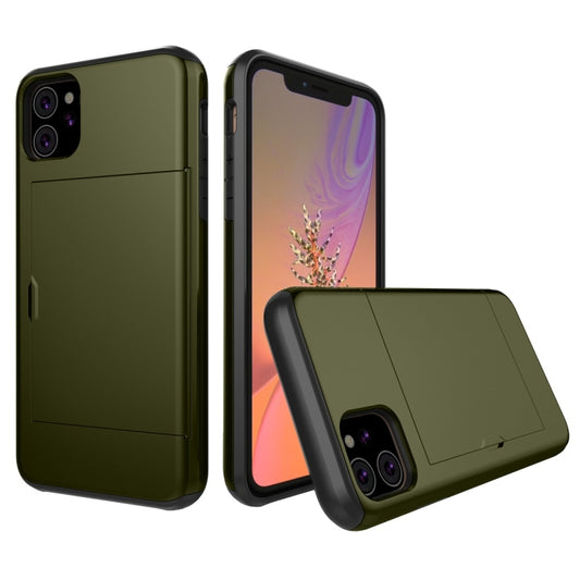 For iPhone 11 Shockproof Rugged Armor Protective Case with Card Slot (Army Green) by buy2fix