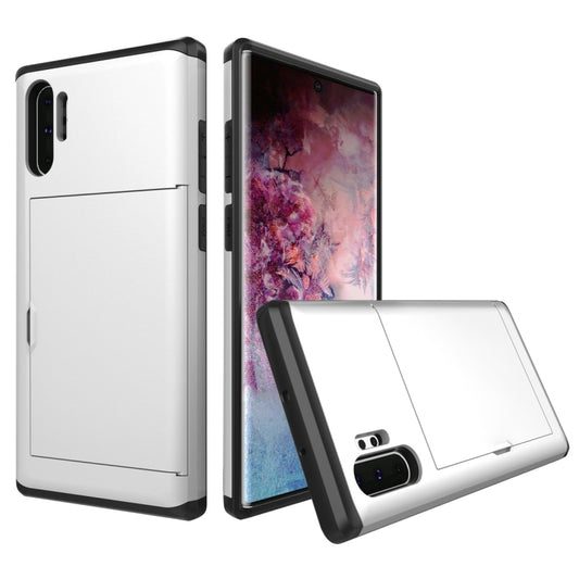 Shockproof Rugged Armor Protective Case with Card Slot for Galaxy Note 10 Pro / Note 10+(White) by buy2fix