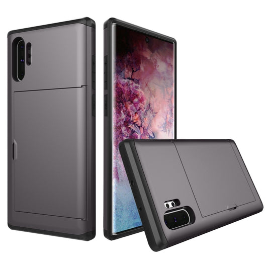 Shockproof Rugged Armor Protective Case with Card Slot for Galaxy Note 10 Pro / Note 10+(Grey) by buy2fix