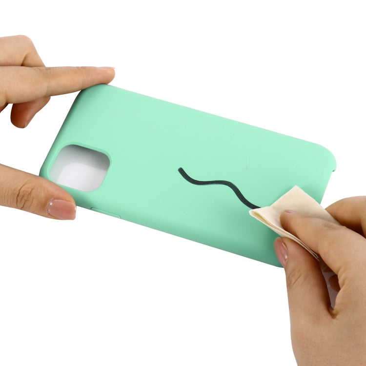 For iPhone 11 Pro Max Solid Color Liquid Silicone Shockproof Case (Blue Green) by buy2fix
