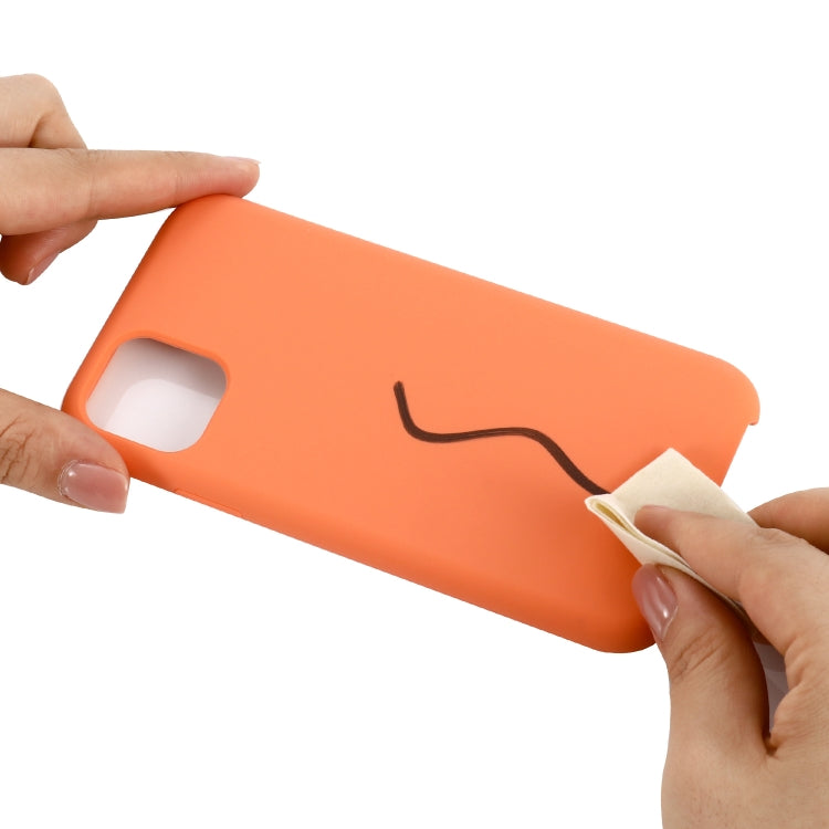 For iPhone 11 Pro Max Solid Color Liquid Silicone Shockproof Case (Melon Red) by buy2fix