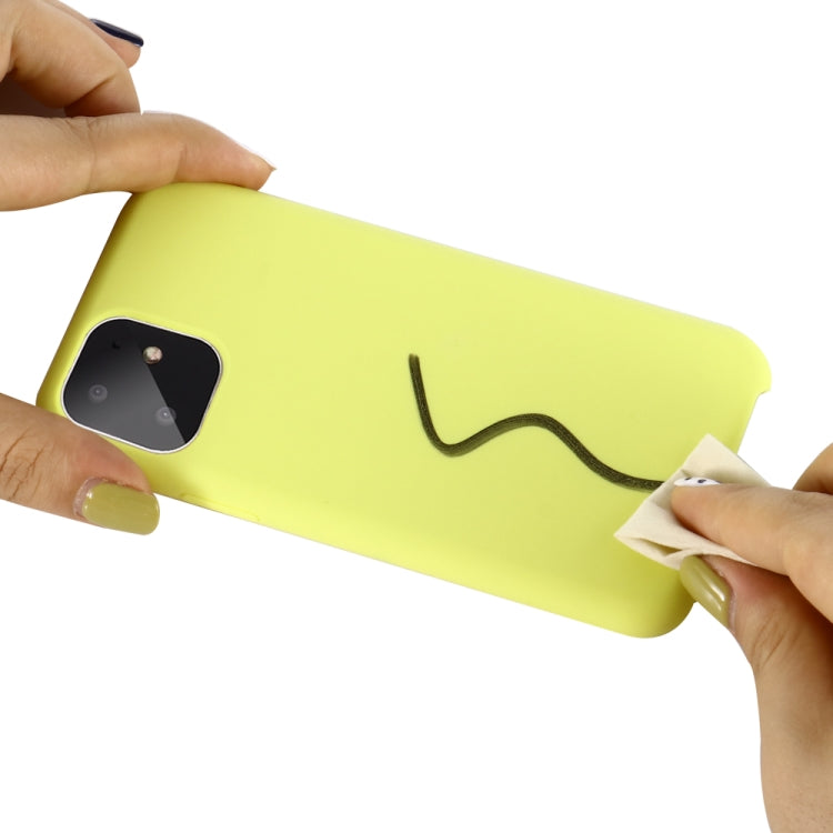 For iPhone 11 Pro Max Solid Color Liquid Silicone Shockproof Case (Yellow) by buy2fix