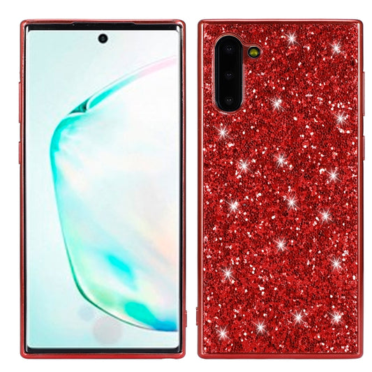 Plating Glittery Powder Shockproof TPU Case For Galaxy Note 10(Red) by buy2fix