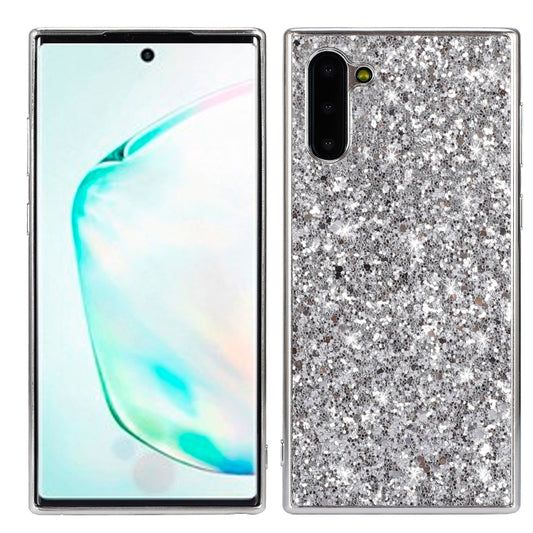 Plating Glittery Powder Shockproof TPU Case For Galaxy Note 10(Silver) by buy2fix