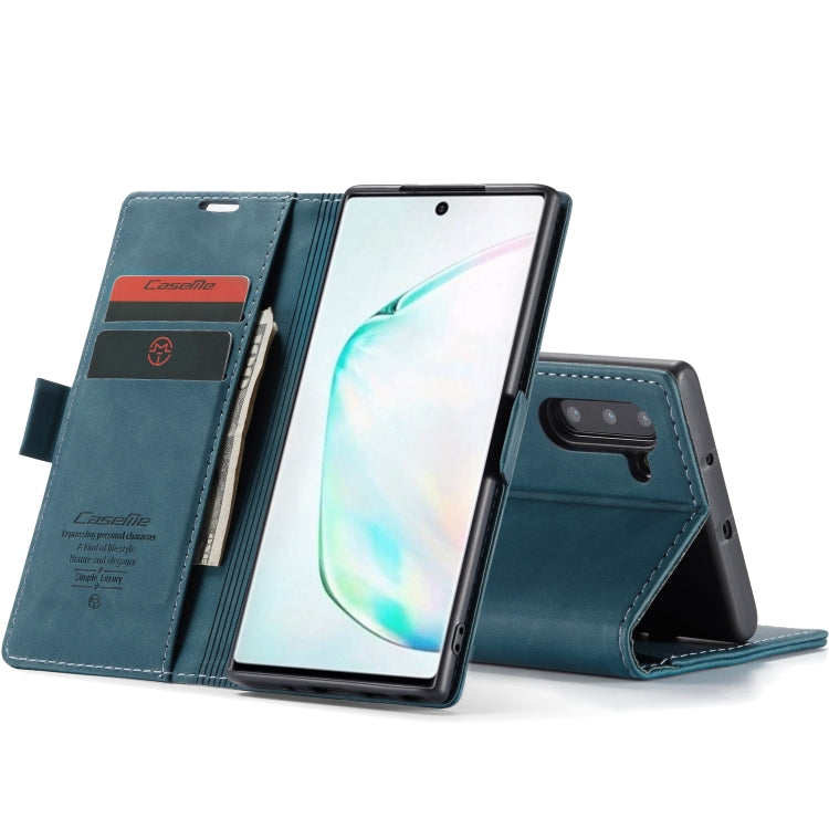 CaseMe-013 Multifunctional Horizontal Flip Leather Case with Card Slot & Holder for Galaxy Note 10(Blue) by CaseMe
