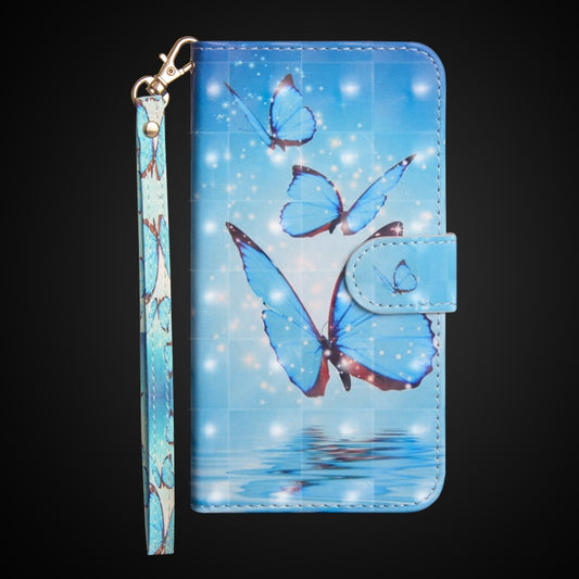 3D Painting Pattern Horizontal Flip TPU + PU Leather Case with Holder & Card Slots & Wallet For Huawei Y5 (2019)(Three Butterfly) by buy2fix