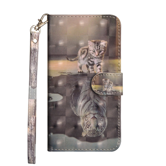 For iPhone X / XS 3D Painting Pattern Horizontal Flip TPU + PU Leather Case with Holder & Card Slots & Wallet(Cat Tiger) by buy2fix