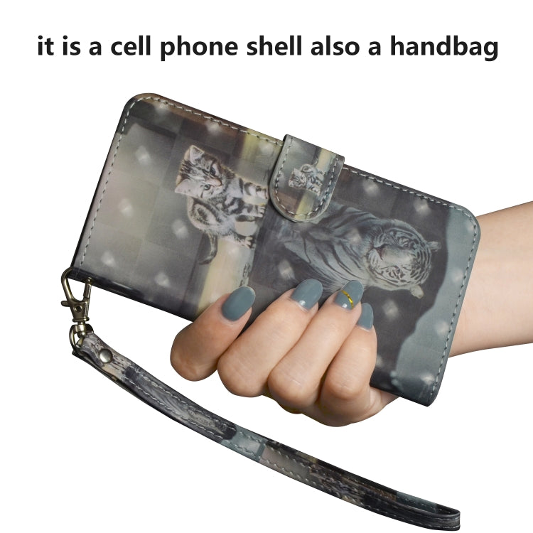 3D Painting Pattern Horizontal Flip TPU + PU Leather Case with Holder & Card Slots & Wallet For Galaxy S10(Cat Tiger) by buy2fix