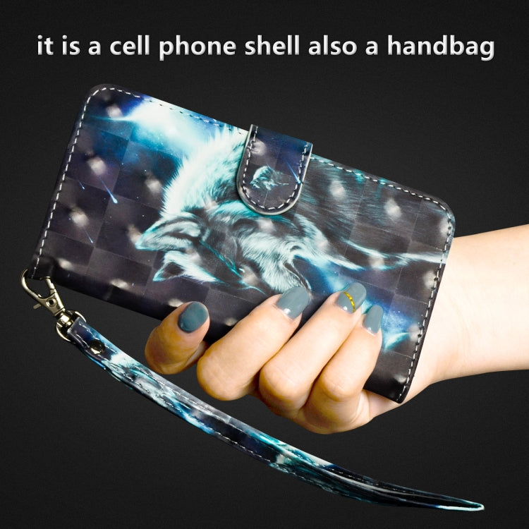 3D Painting Pattern Horizontal Flip TPU + PU Leather Case with Holder & Card Slots & Wallet For Galaxy A10(Wolf) by buy2fix