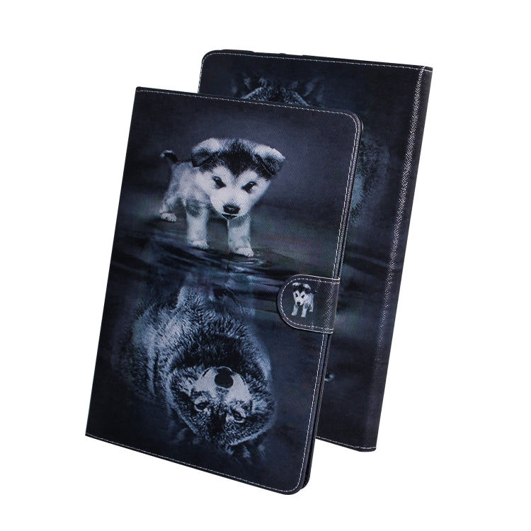 3D Colored Drawing Horizontal Flip Leather Case with Holder & Card Slot & Wallet For Galaxy Tab A 8.0 (2019) / T290 / T295(Wolf And Dog) by buy2fix
