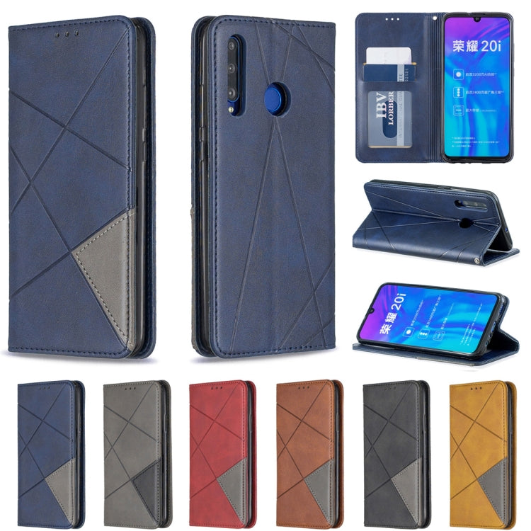 Rhombus Texture Horizontal Flip Magnetic Leather Case with Holder & Card Slots For Huawei P Smart+ 2019 / Honor 10i (Honor 20 lite)(Black) by buy2fix