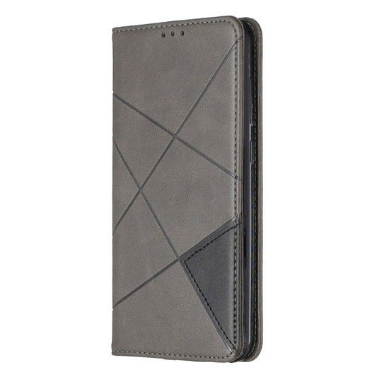 Rhombus Texture Horizontal Flip Magnetic Leather Case with Holder & Card Slots For Huawei Y7 (2019) / Y7 Prime (2019)(Grey) by buy2fix